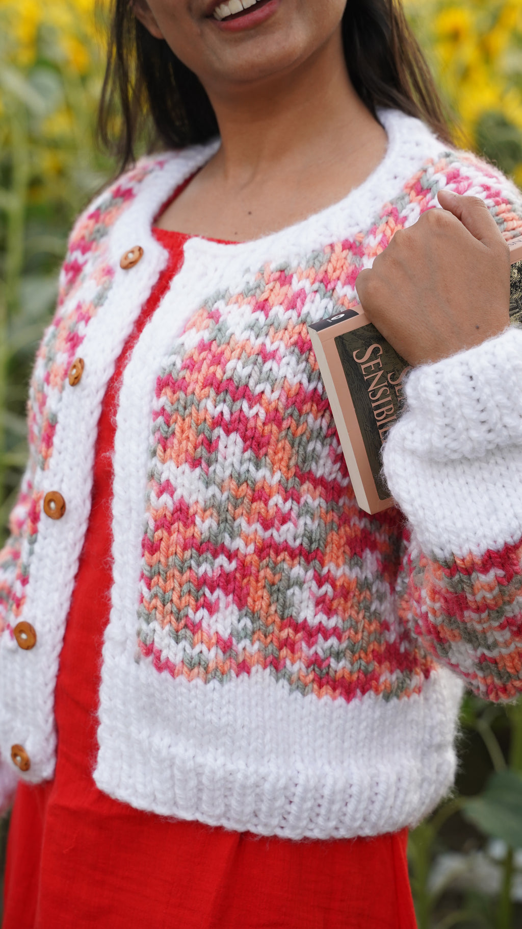 Sunset Confetti Button Cardigan