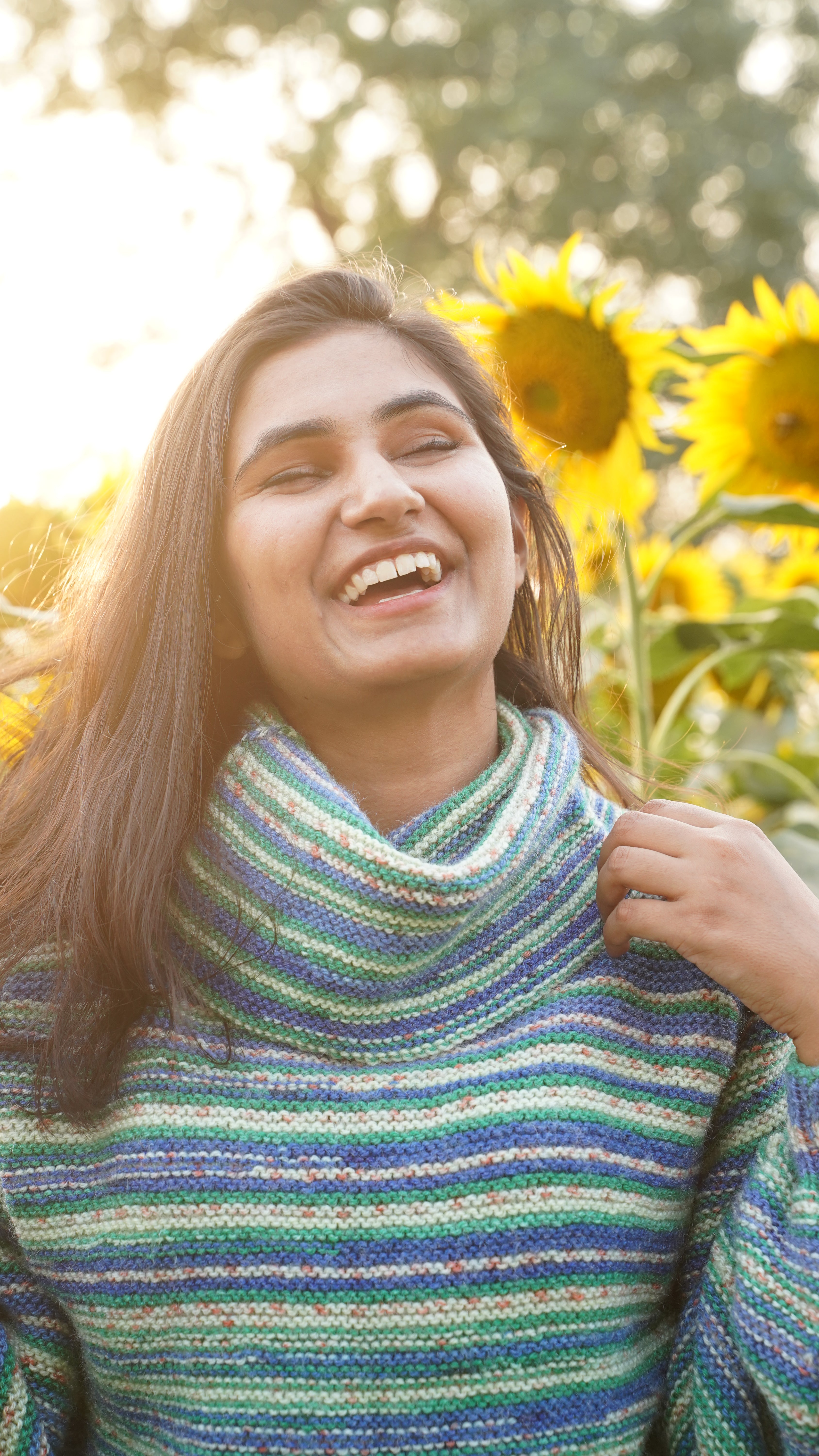 Sea-Glass Stripe Cowl Sweater