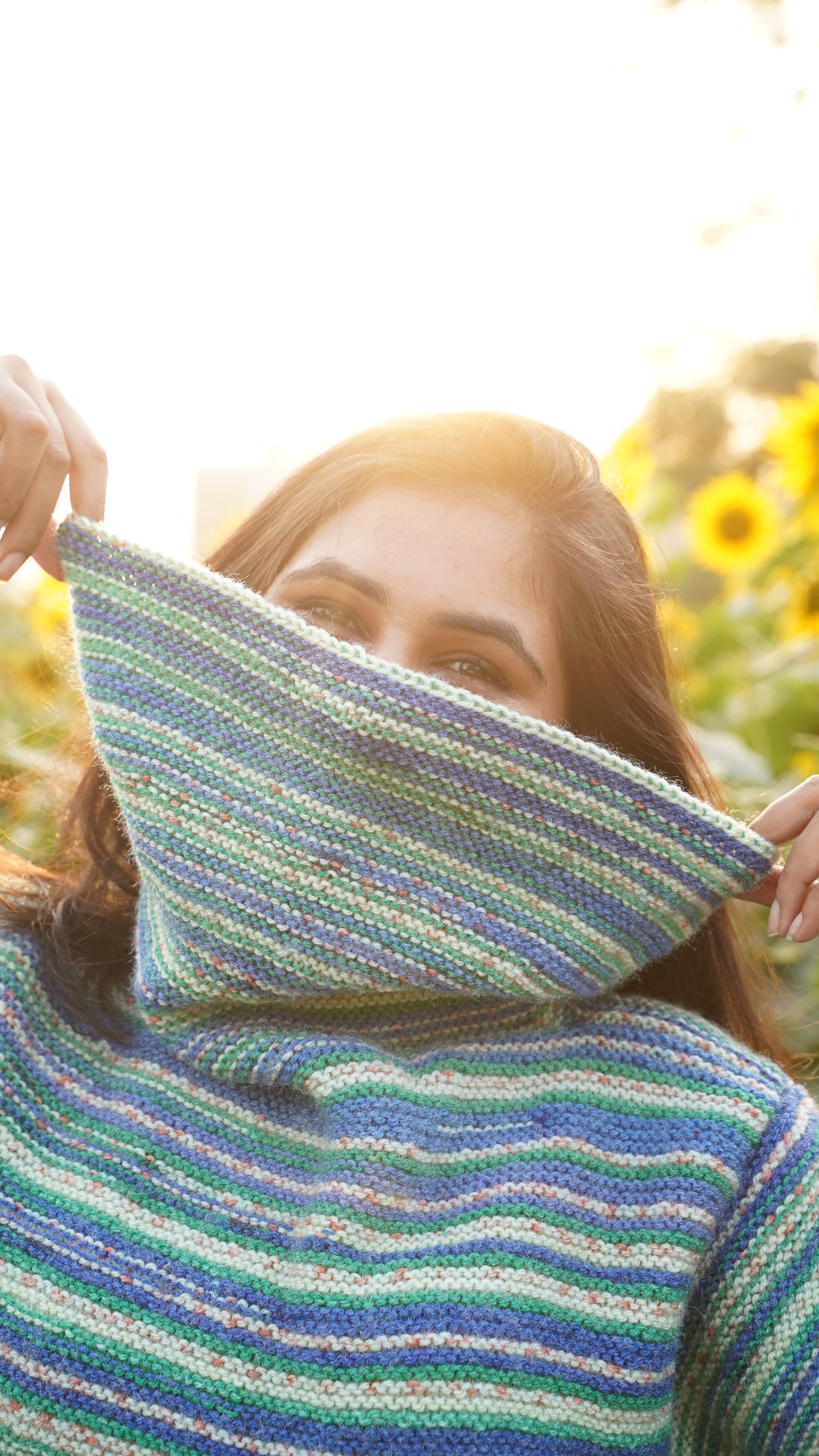Sea-Glass Stripe Cowl Sweater