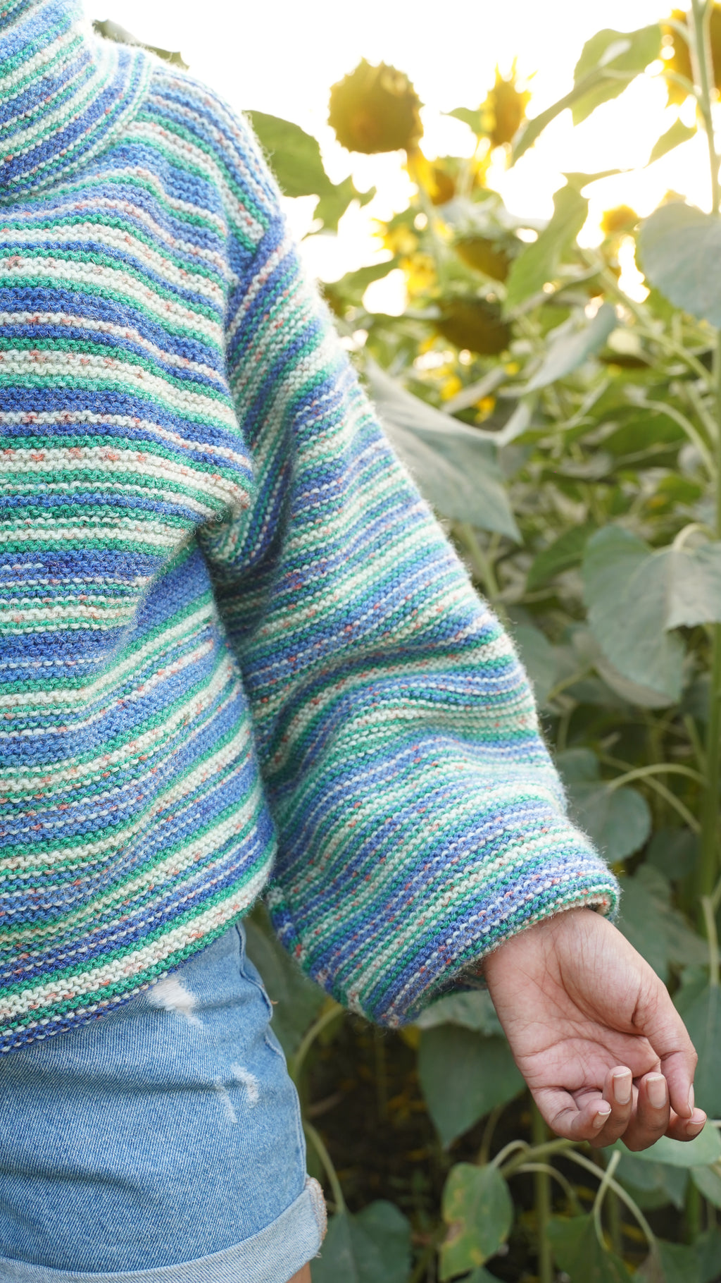 Sea-Glass Stripe Cowl Sweater