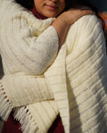 Ivory Fringe Knit Muffler