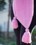 Blush Pink Knit Muffler with Tassels