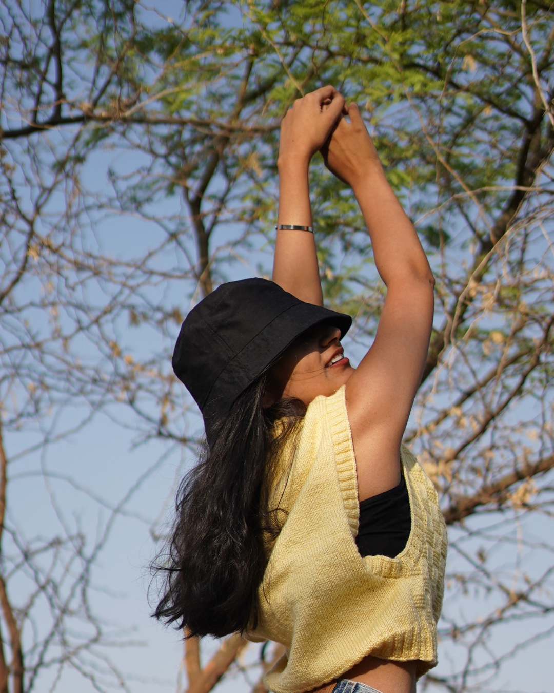 Sunlit Yellow Textured Knit Crop Top